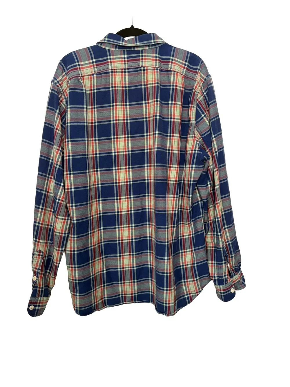 Vintage 90s J.Crew Men’s Blue Plaid Button-Up Shirt